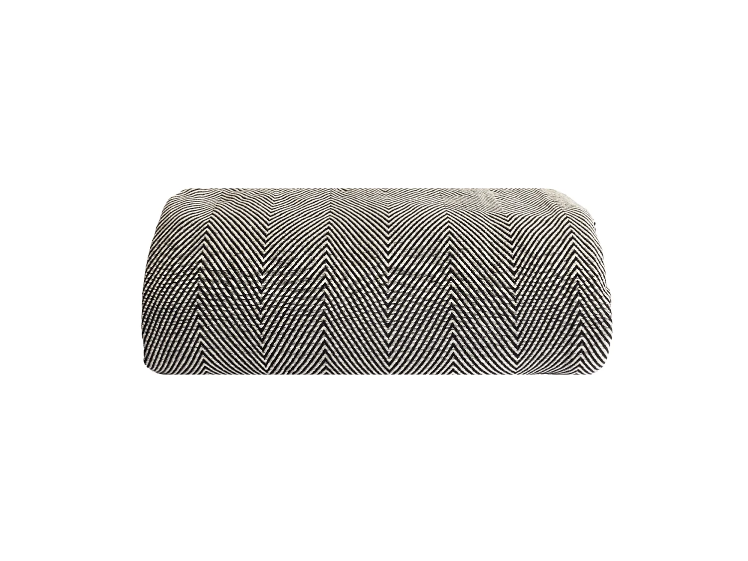 Couverture plaid 100% coton noire avec franges ZIGGY