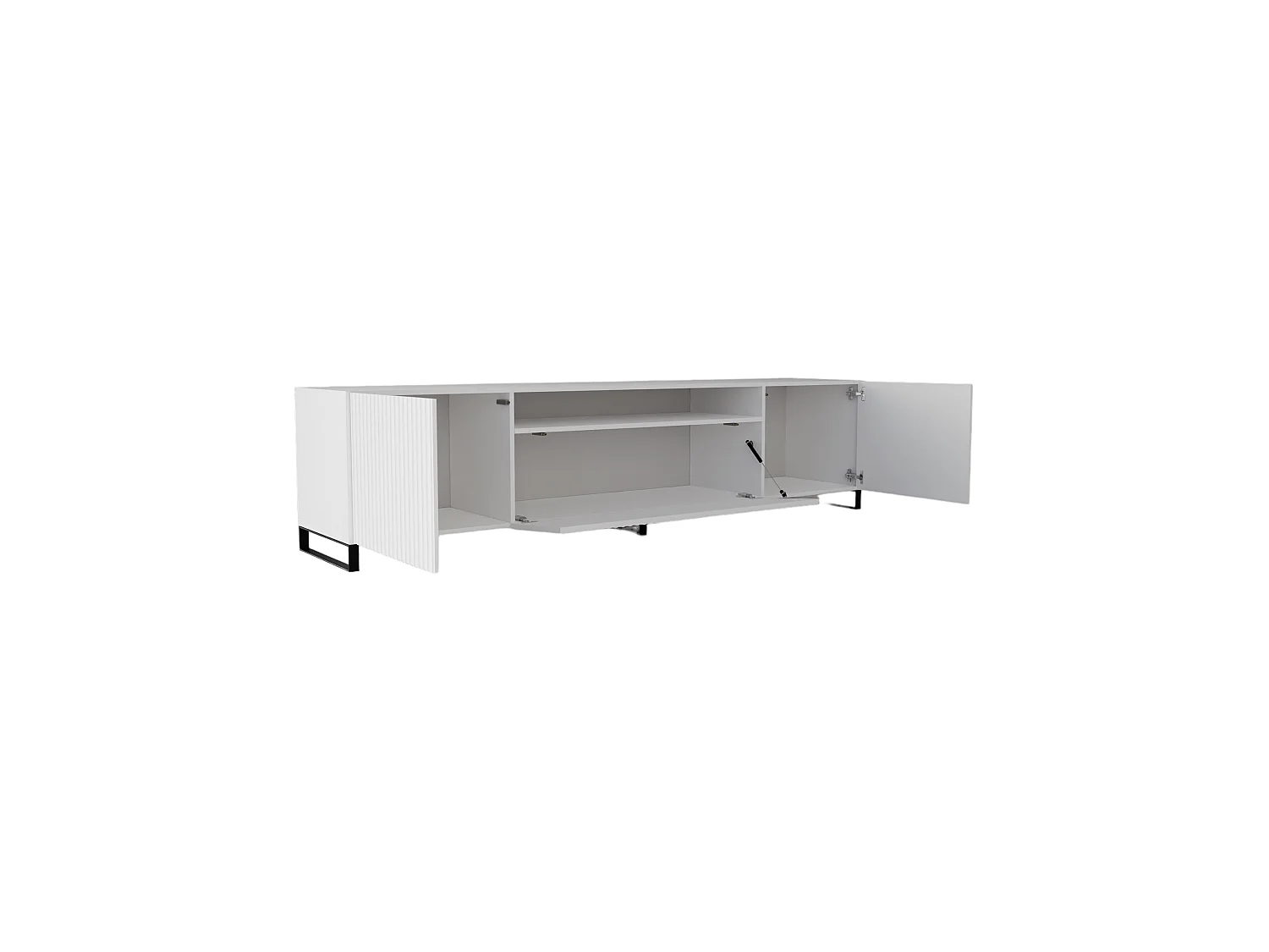 Meuble TV Neo III, meuble bas, meuble haut, salon, meuble TV, télévision, buffet haut, meuble TV, meuble TV bas, 200 cm, 3 portes, blanc