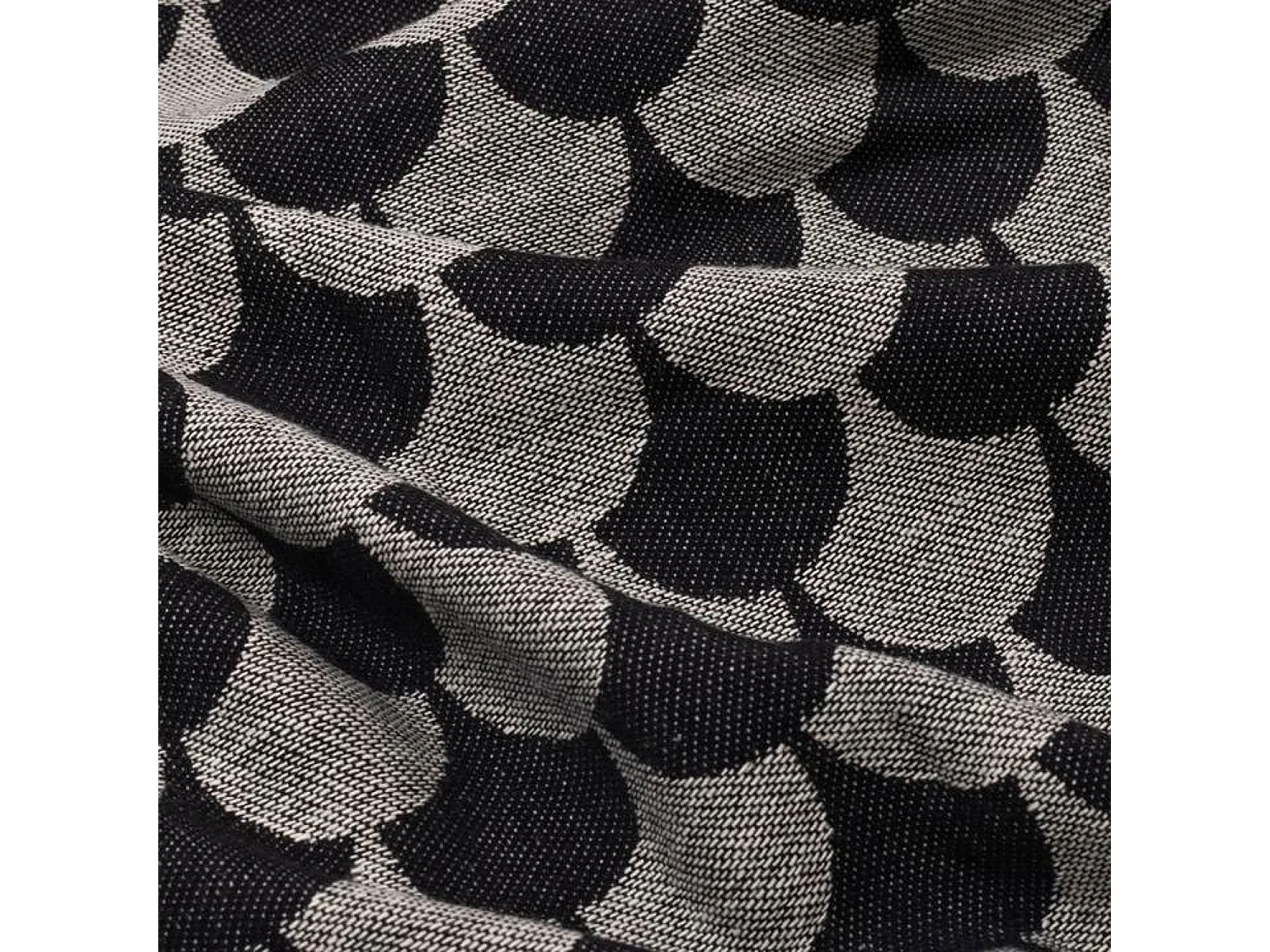 Plaid en coton Noir et gris avec franges DROPALL - SACASA