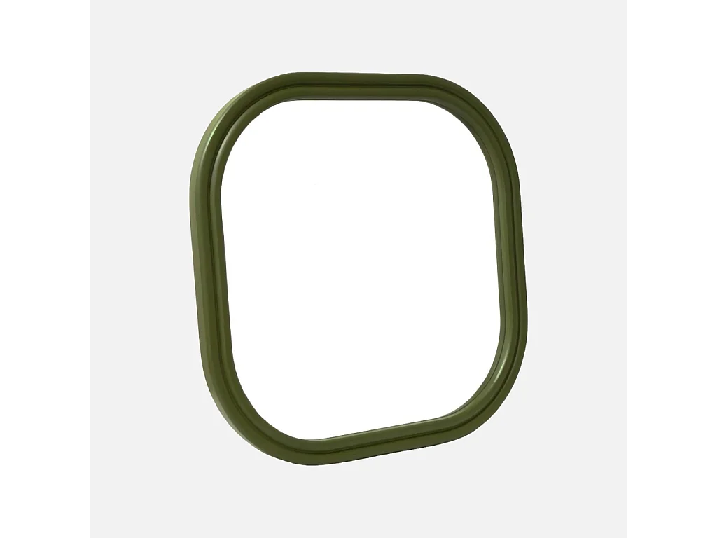 Miroir carré décor bois 60cm kaki - Nex