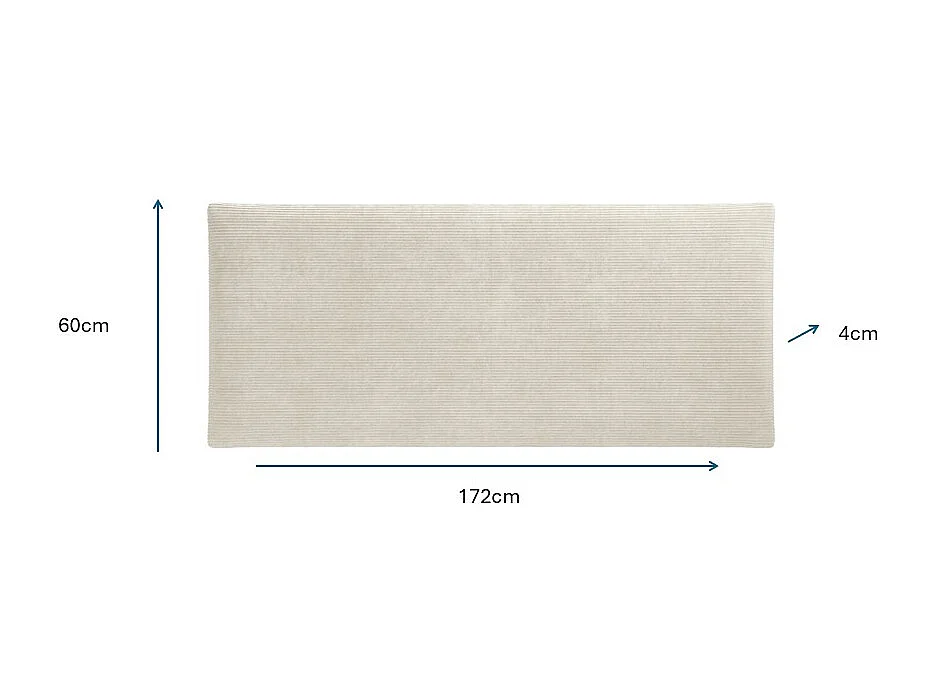 Lit escamotable 160 x 200 cm avec tête de lit en velours côtelé - Ouverture verticale manuelle - Avec LEDs - Noir et beige + Matelas - RAPILI
