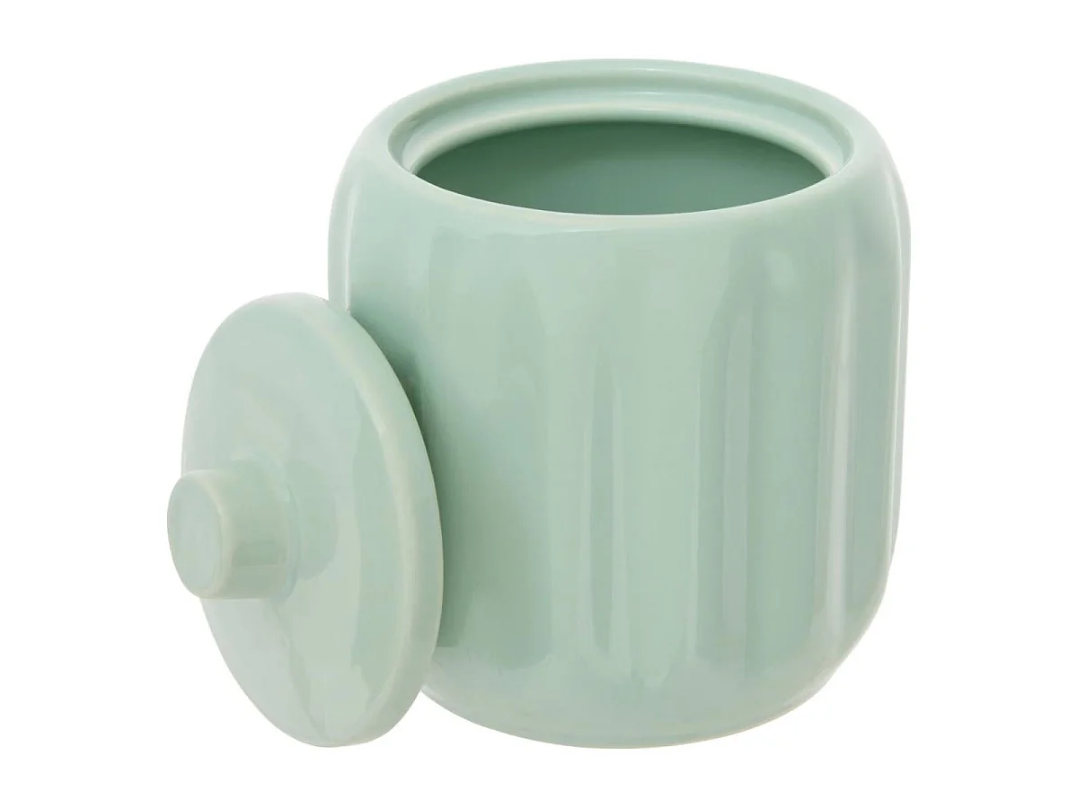 Pot à Cotons en Grès "Suny Colorama" 12cm Vert Céladon