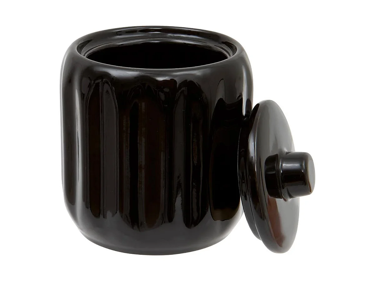 Pot à Cotons en Grès "Suny Colorama" 12cm Noir