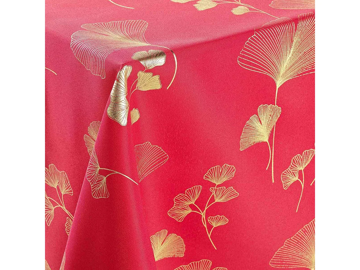 Nappe Imprimée "Bloomy" 150x240cm Rouge