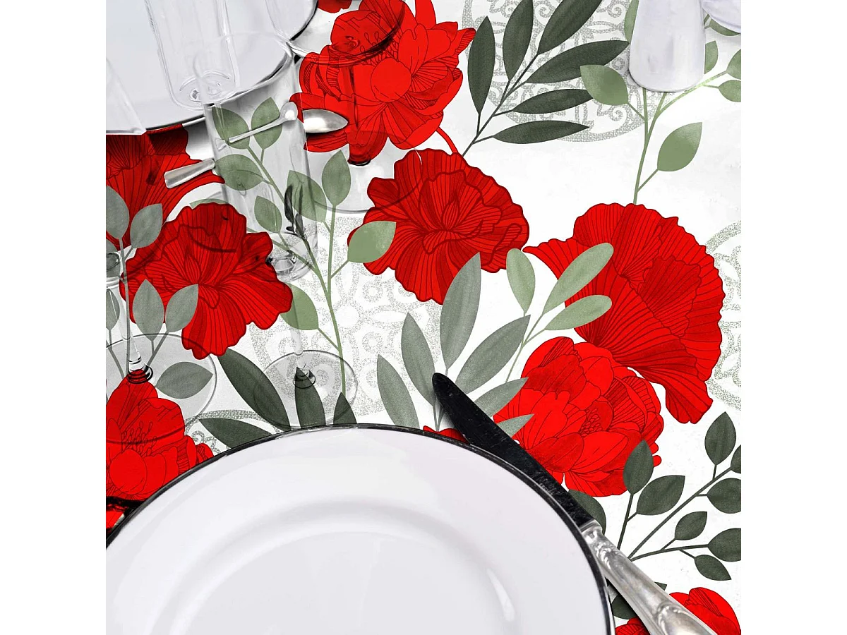 Nappe Ronde "Occitanie" 160cm Rouge