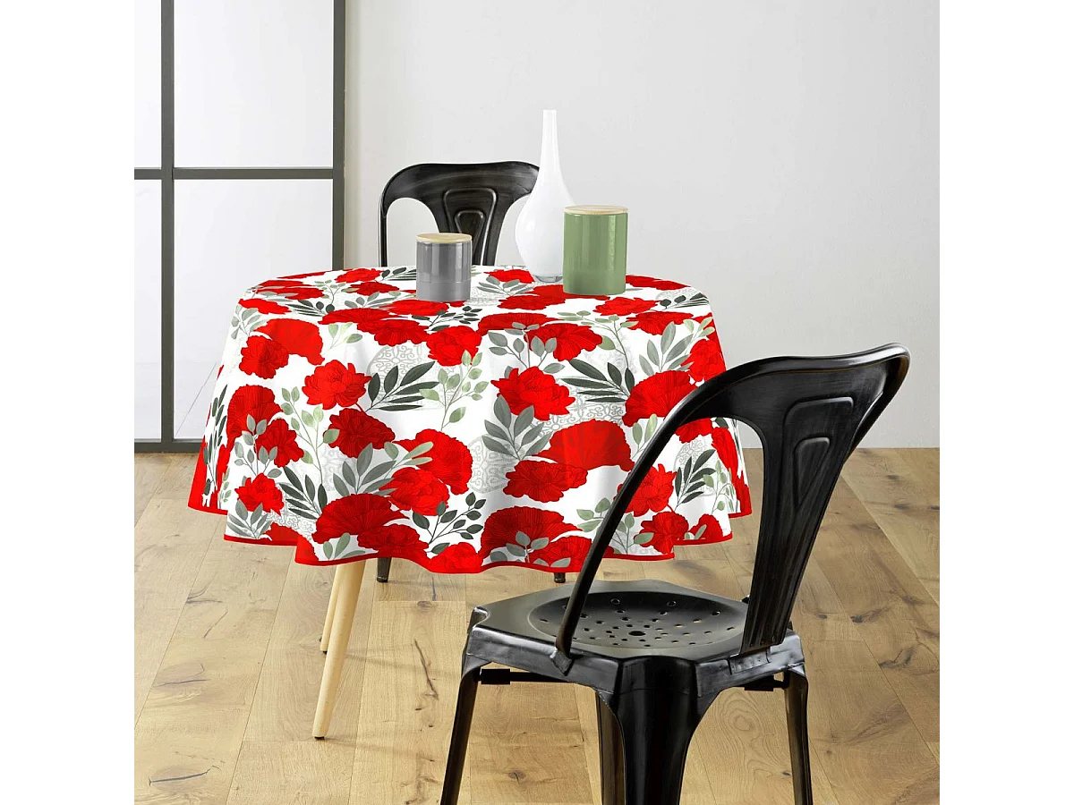 Nappe Ronde "Occitanie" 160cm Rouge