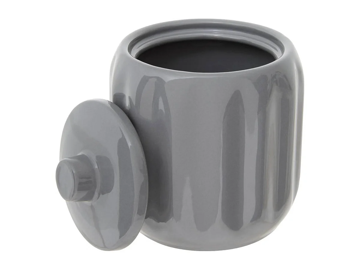 Pot à Cotons en Grès "Suny Colorama" 12cm Gris Béton