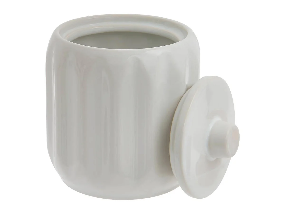 Pot à Cotons en Grès "Suny Colorama" 12cm Blanc