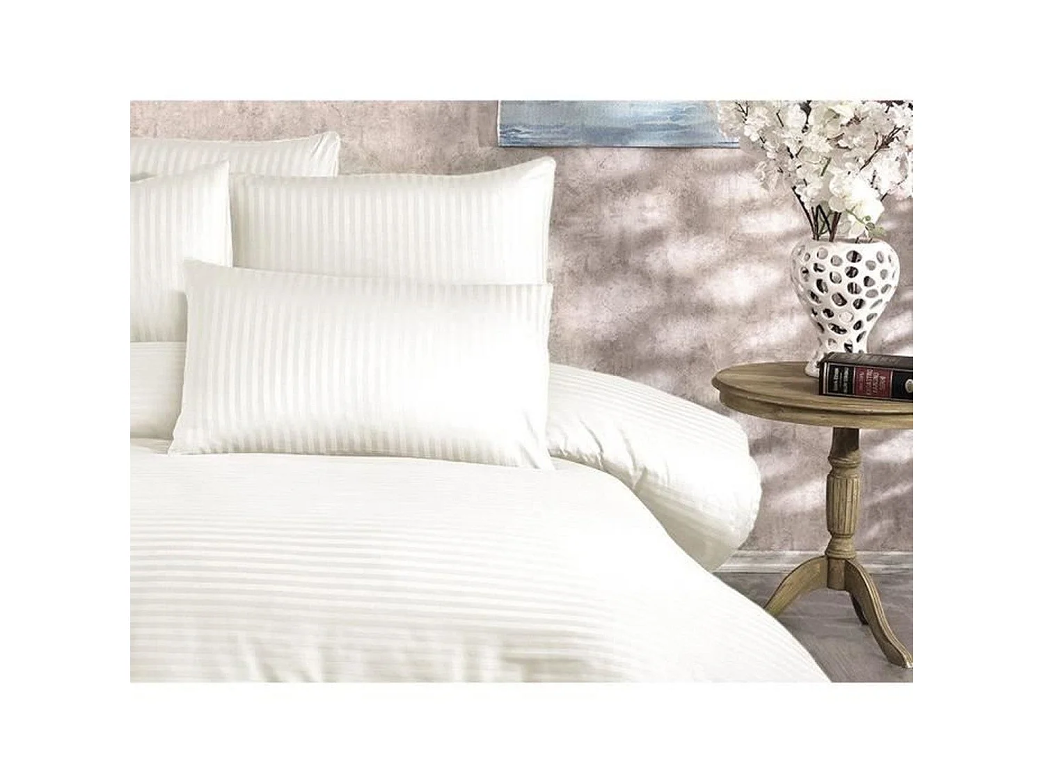 King Size Crème Dekbedovertrek Set - 220 x 240 + 2 Kussenslopen 60 x 60, 70% Polyester