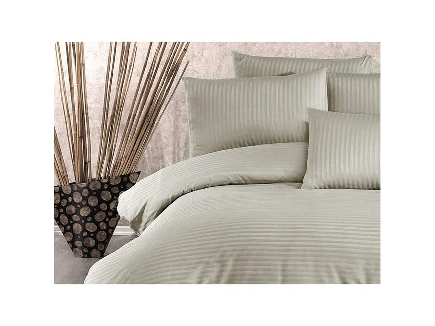 Luxe King Size Dekbedovertrek Set - Polyester/Katoen Mix - Cappuccino - Machinewasbaar