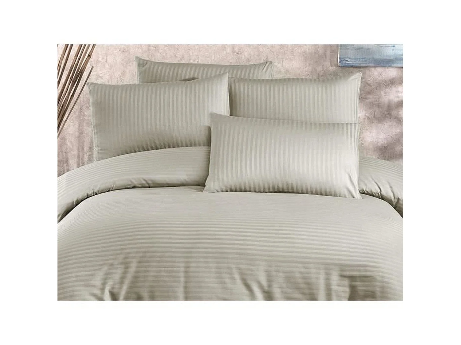 Luxe King Size Dekbedovertrek Set - Polyester/Katoen Mix - Cappuccino - Machinewasbaar