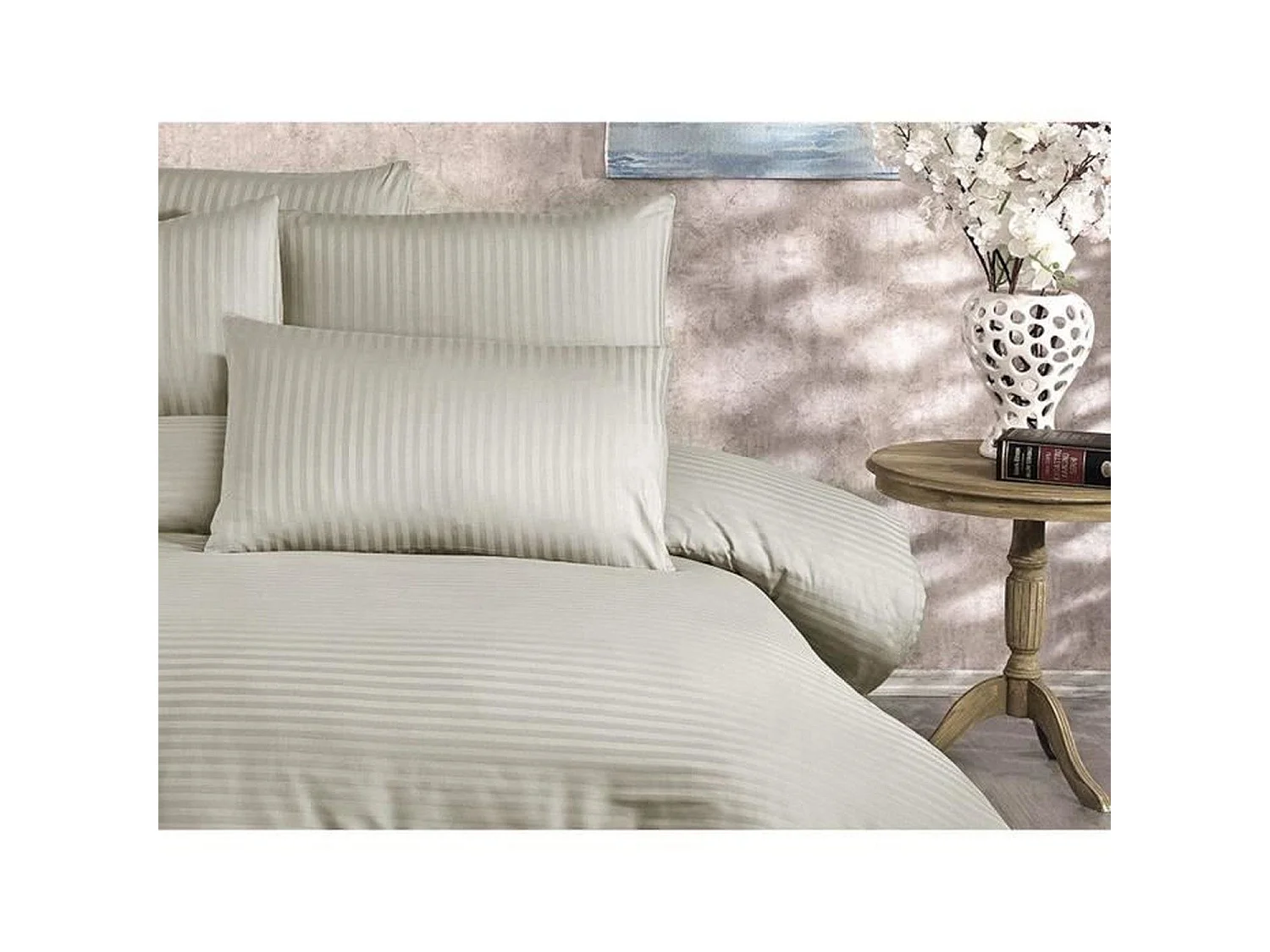 Luxe King Size Dekbedovertrek Set - Polyester/Katoen Mix - Cappuccino - Machinewasbaar