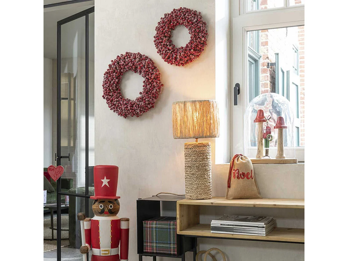 Couronne de Noël Ronde "Baies" 35cm Rouge