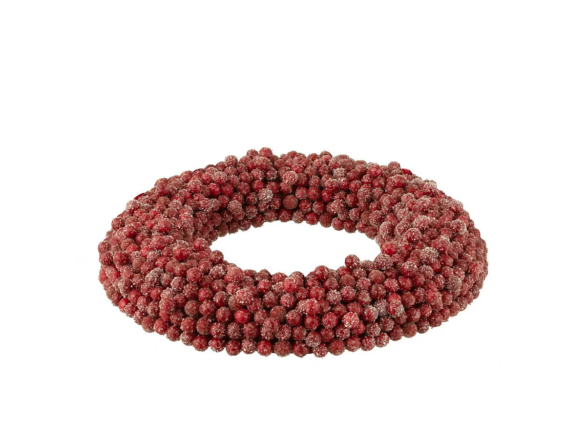 Couronne de Noël Ronde "Baies" 45cm Rouge