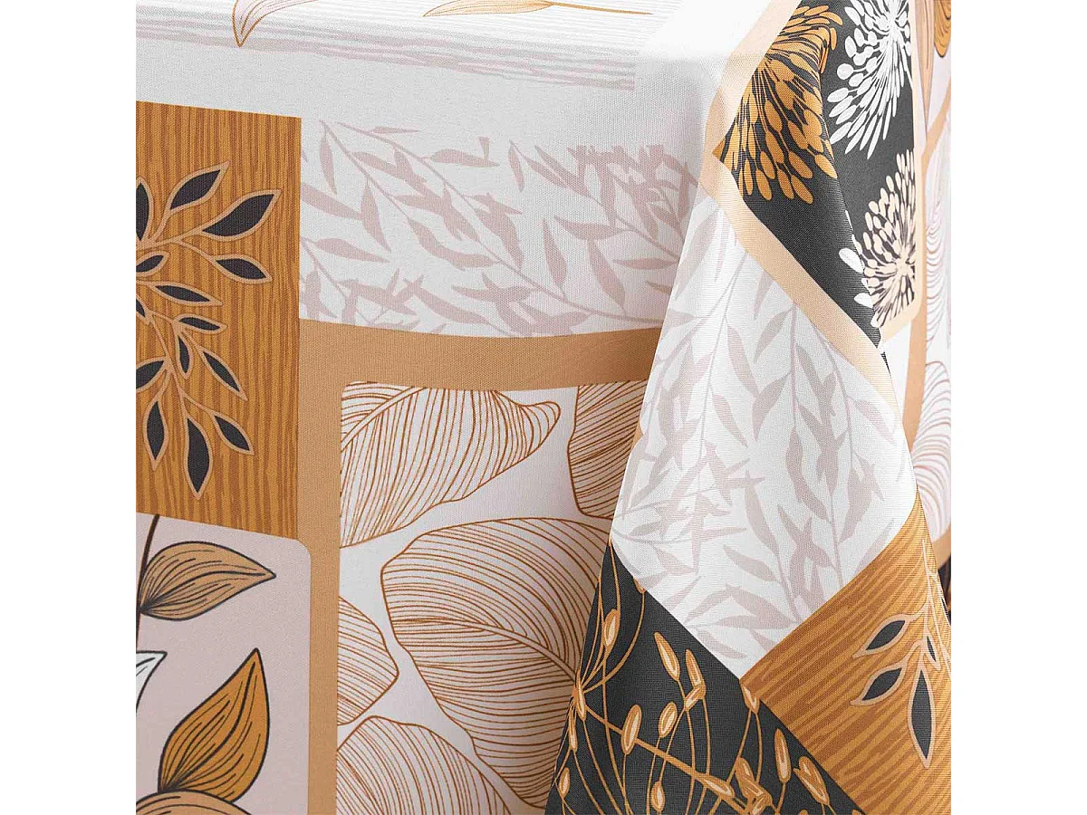 Nappe Antitache Imprimé "Faya" 150x240cm Naturel