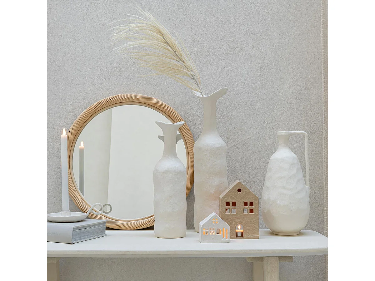 Vase Déco en Métal "Agra" 50cm Blanc