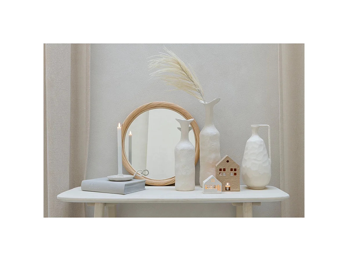 Vase Déco en Métal "Agra" 50cm Blanc