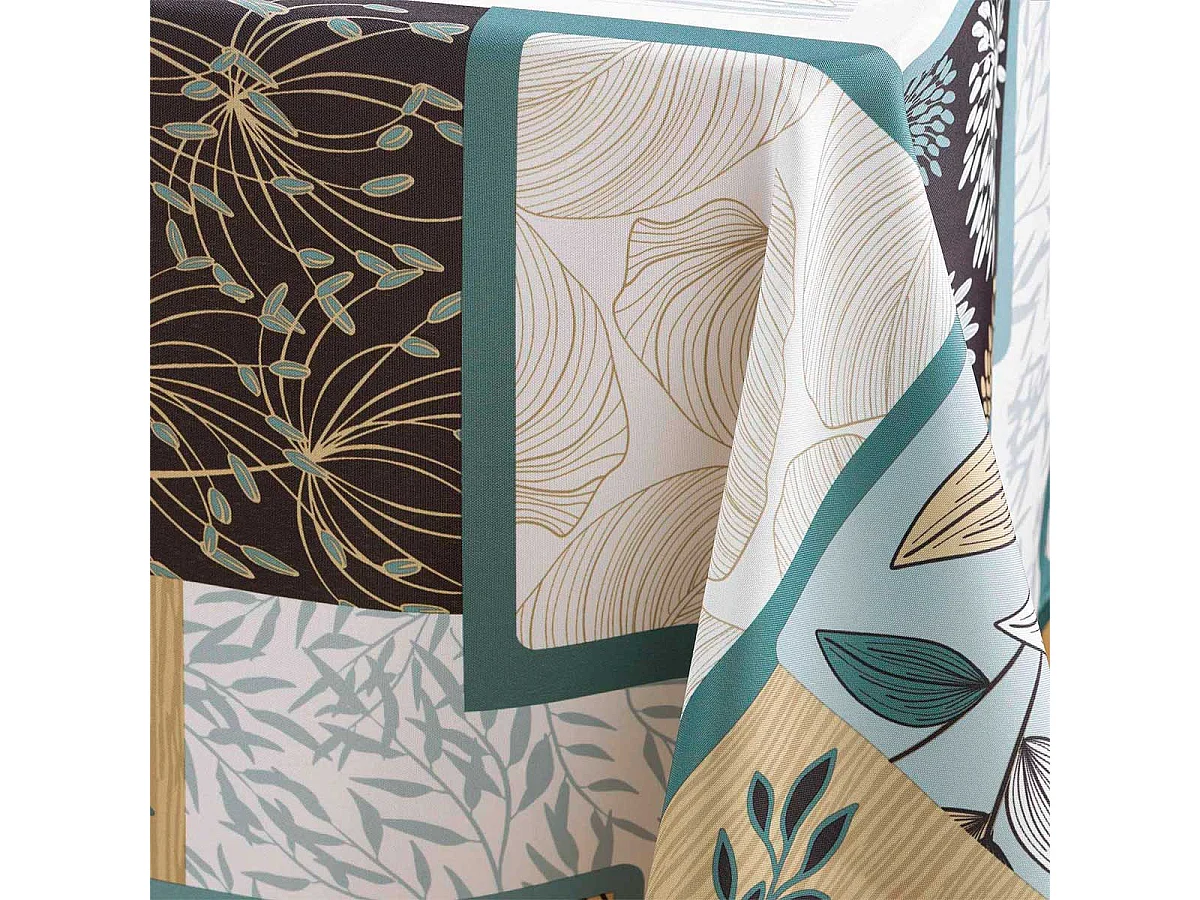 Nappe Antitache Imprimé "Faya" 150x240cm Sauge