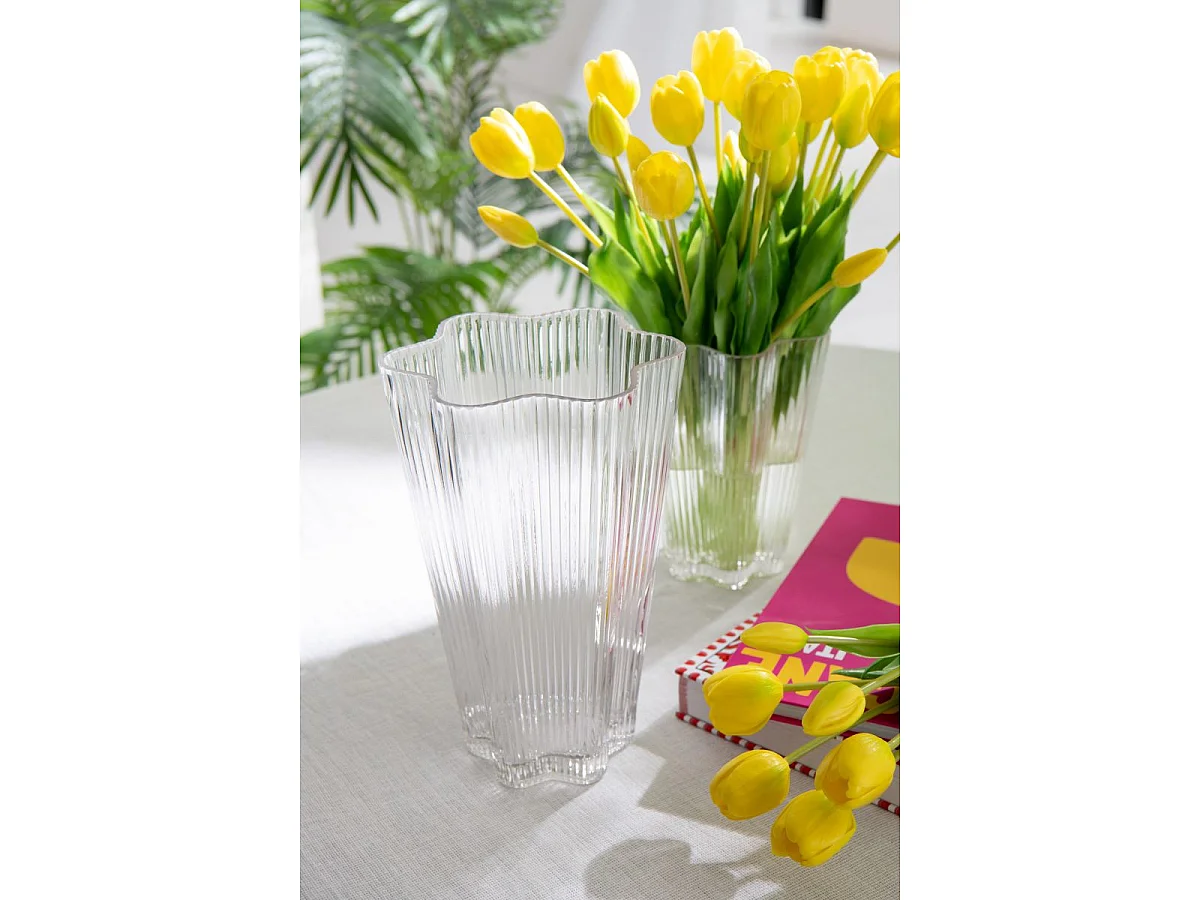 Vase Design en Verre "Clara" 20cm Transparent
