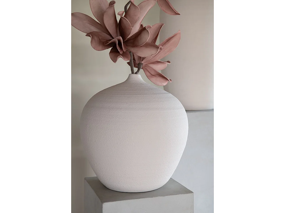 Vase Bouteille en Argile "Cassia" 35cm Blanc