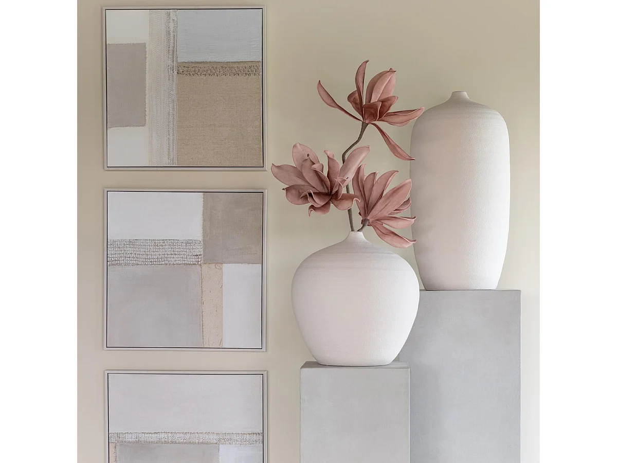 Vase Bouteille en Argile "Cassia" 35cm Blanc