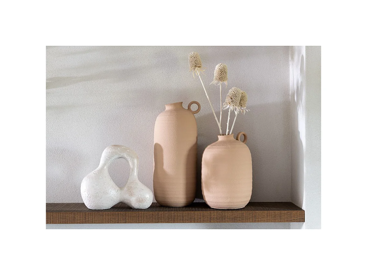 Vase Étroit en Argile "Cassia" 38cm Beige