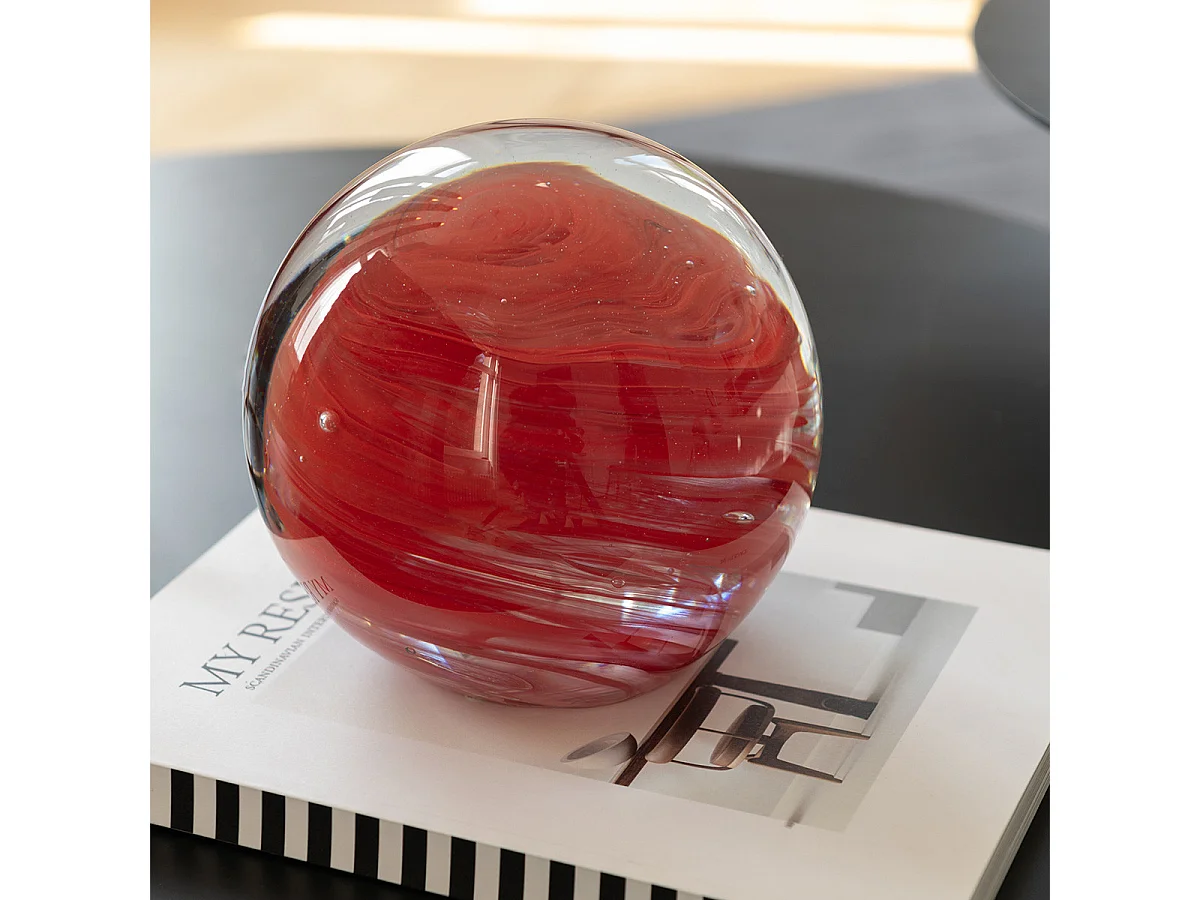 Presse-Papier en Verre "Twister" 17cm Rouge