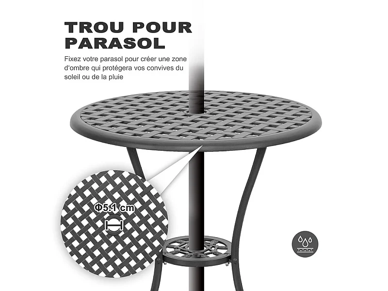 Avestar Ensemble bistro 3p alu moulé ext avec coussins