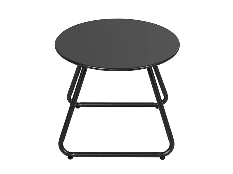 Table d’appoint ronde métal 45 cm, résistant aux intempéries, noir