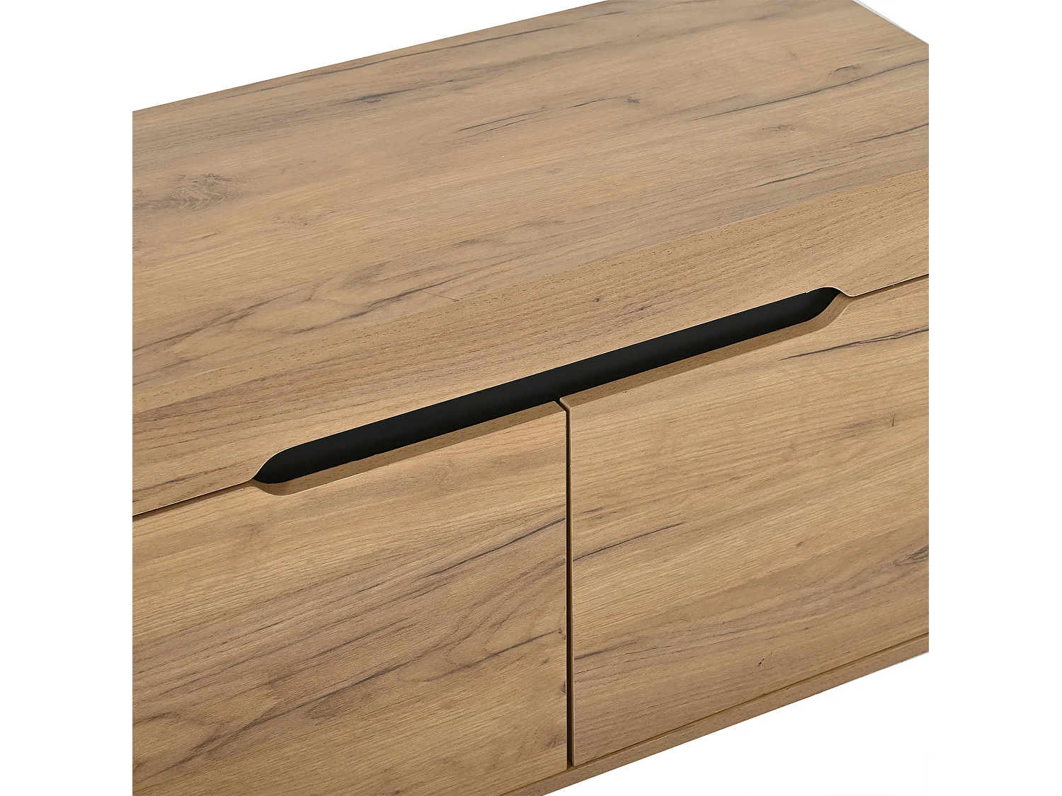 Shoe cabinet with bench, mirror, hanging rail, 4 doors, 1 drawer and 4 hooks - MDF/particleboard - 156x36x176cm - Black and wood