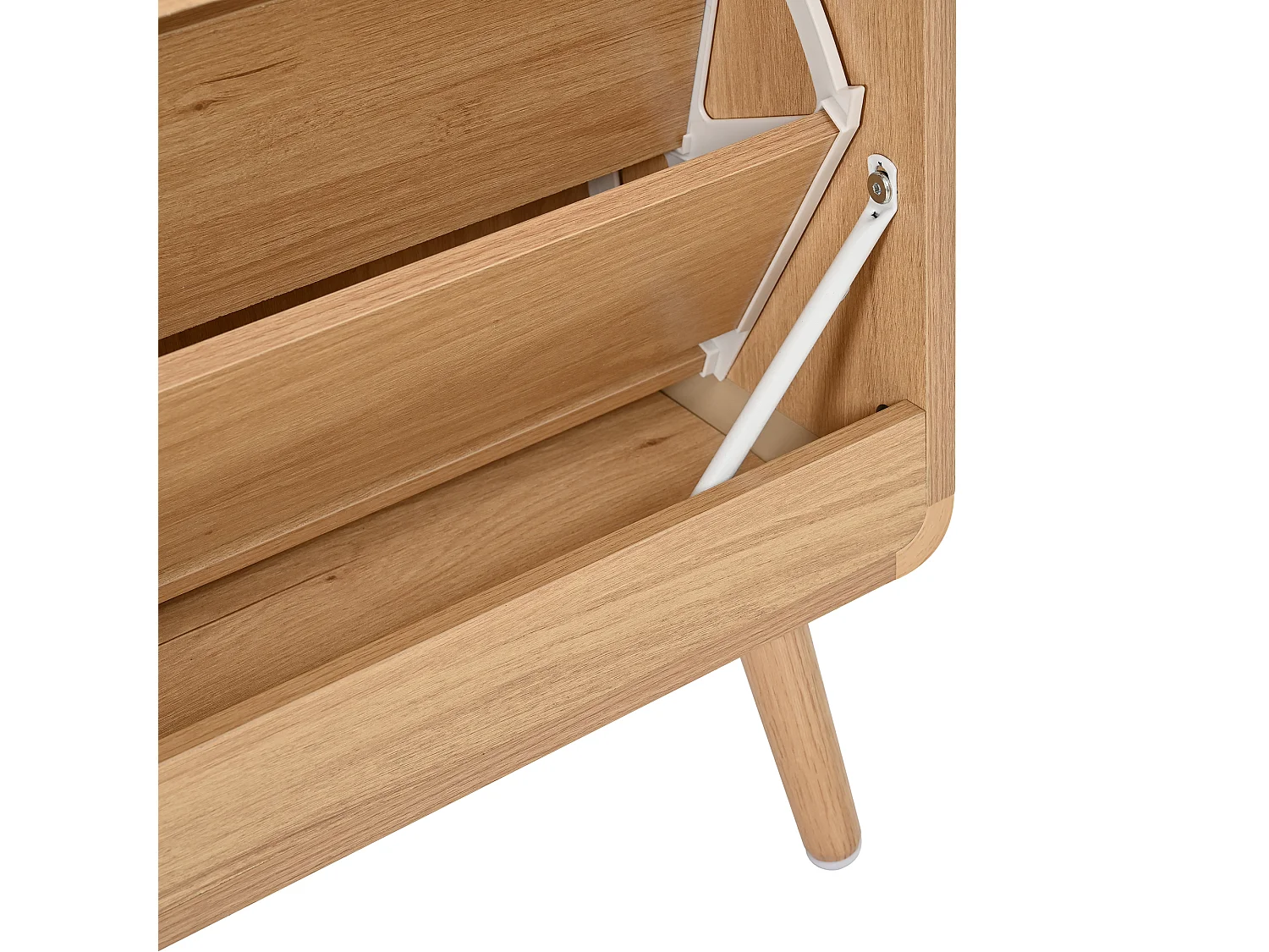 Skandinavisch Schoenmeubel 105x24x90cm - Opbergmeubel met Neerklapbare Deuren & Massieve Poten, Moderne Stijl - Bruin