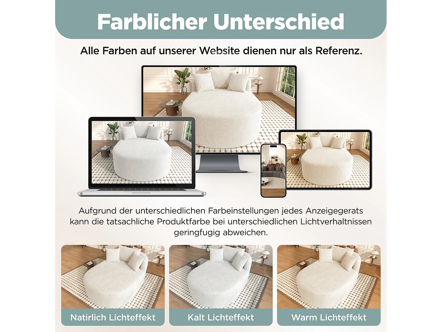 Fauteuil inclinable ovale - aucun assemblage requis - très élastique - velours côtelé - beige