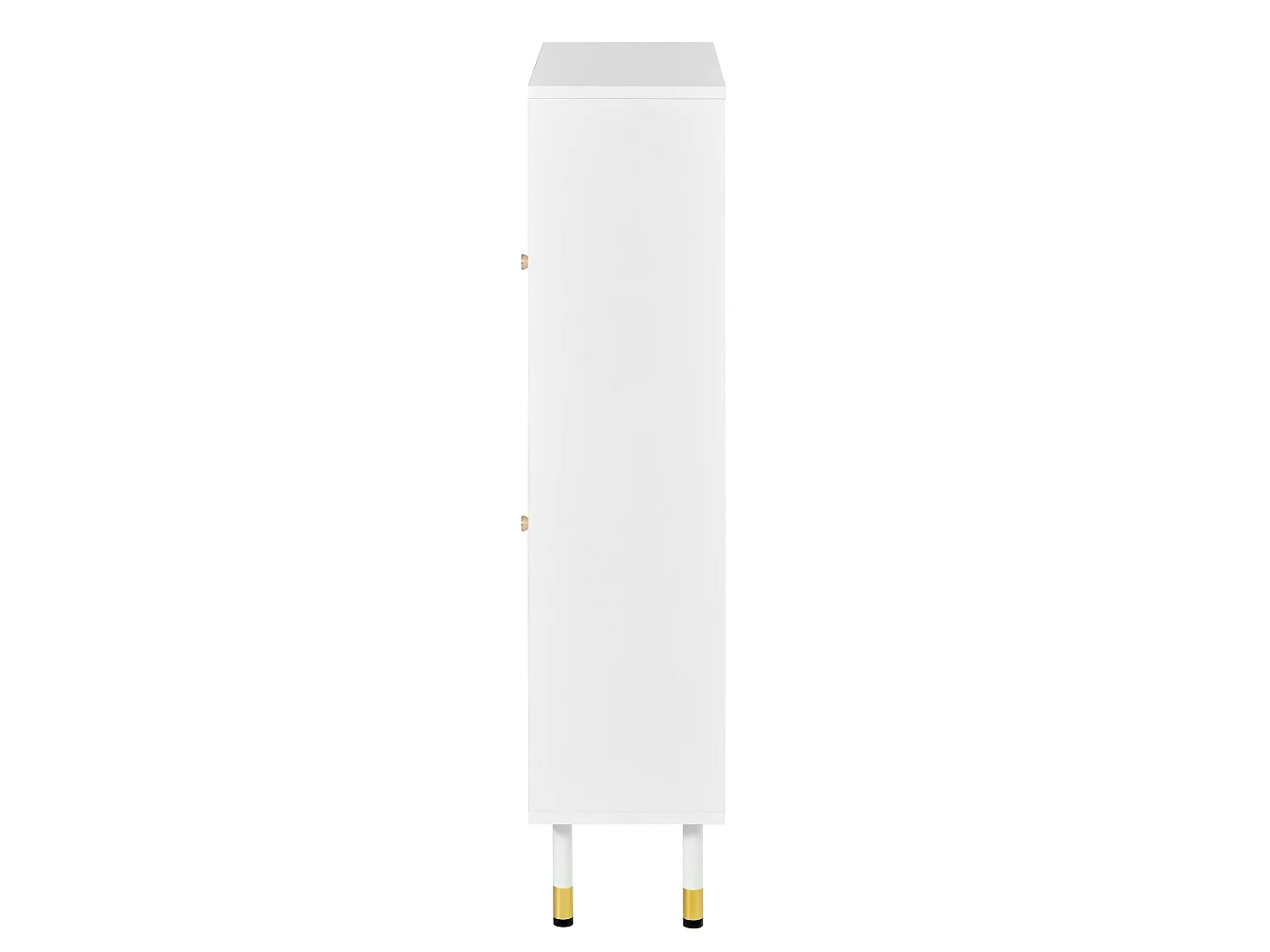 Schmaler Schuhschrank mit 2 Klapptüren und 1 Schublade – MDF und Spanplatte – 65 x 24 x 104 cm – Weiß