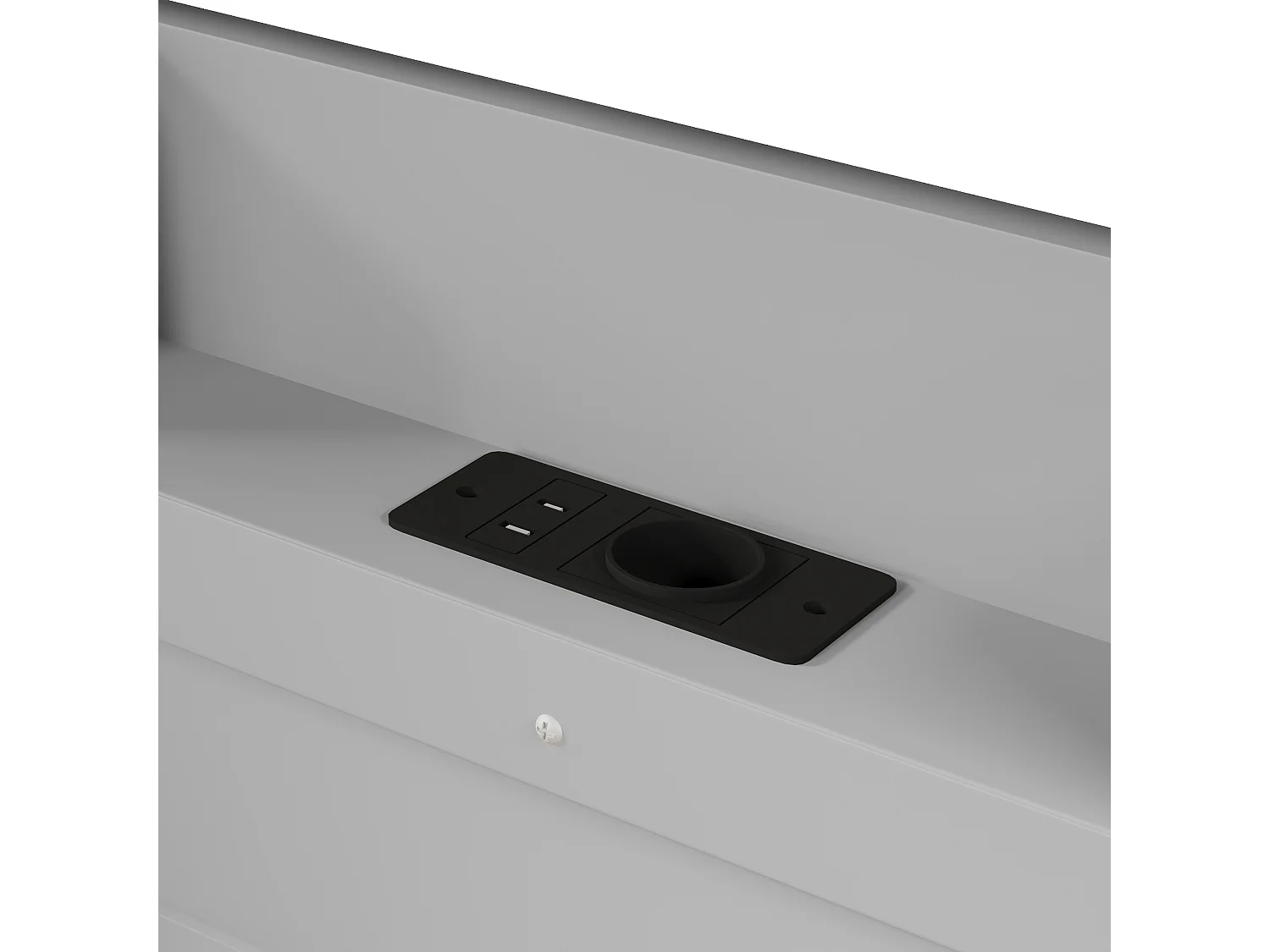 Våningssäng 90x200cm + 140x200cm - med utdragssäng - med förvaringsstege och USB-port - MDF - Grå (utan madrass)