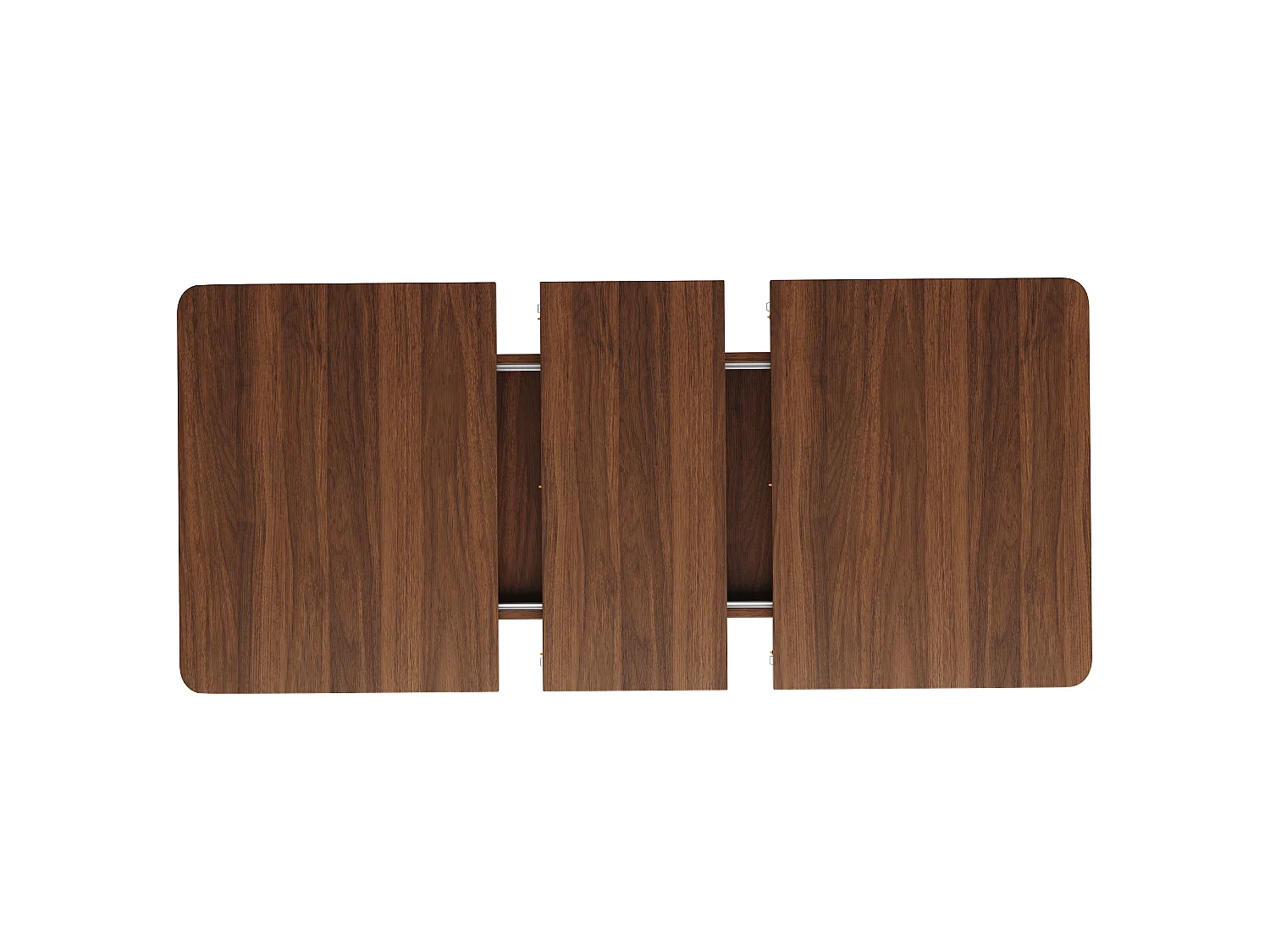 Rektangulärt matbord, utdragbart 120-160cm - Platsbesparande bord med räfflade V-ben, modern stil - Valnöt