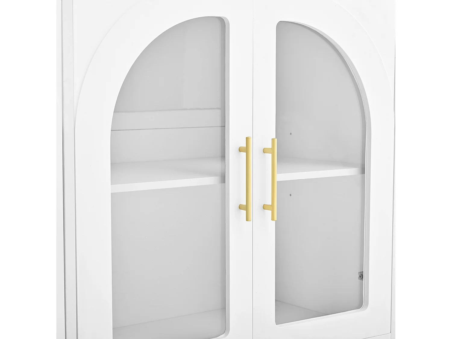 Îlot central de cuisine - avec 4 portes et 2 tiroirs - avec éclairage LED - étagère réglable - Blanc