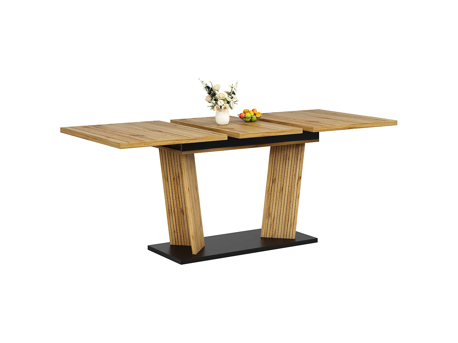 Table à Manger Rectangulaire Extensible 120-160cm - Table Gain de Place Aspect Bois avec Pieds Design, Style Moderne - Marron