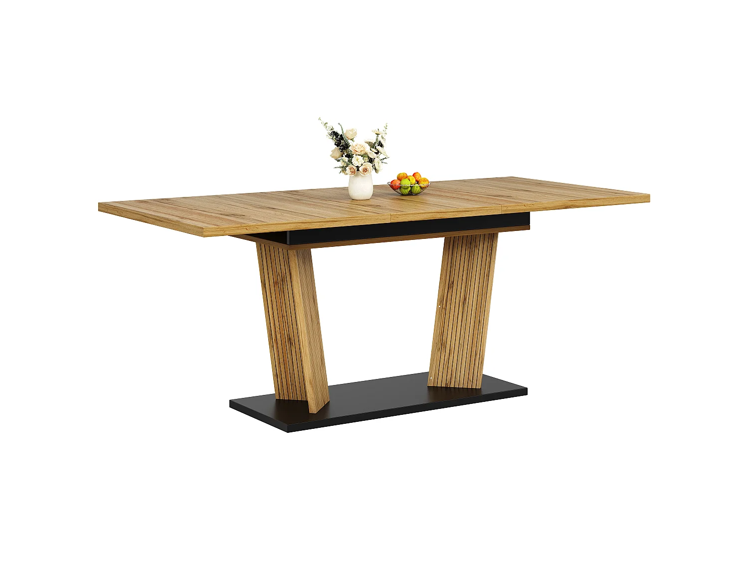Table à Manger Rectangulaire Extensible 120-160cm - Table Gain de Place Aspect Bois avec Pieds Design, Style Moderne - Marron