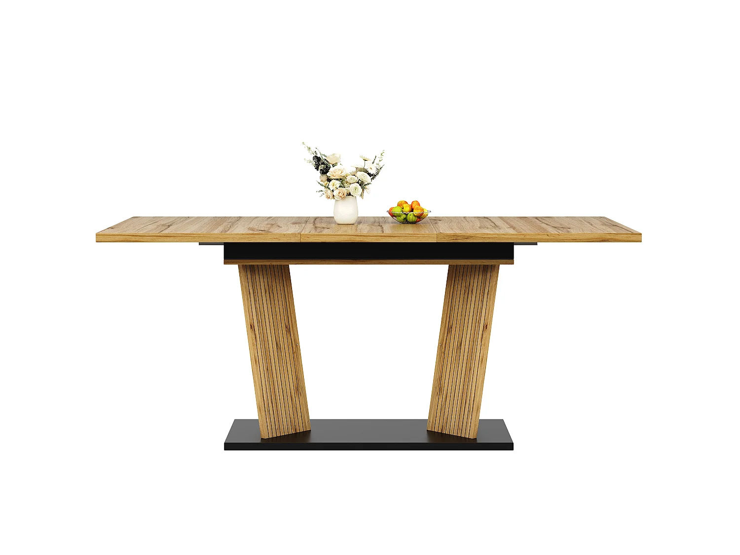 Table à Manger Rectangulaire Extensible 120-160cm - Table Gain de Place Aspect Bois avec Pieds Design, Style Moderne - Marron