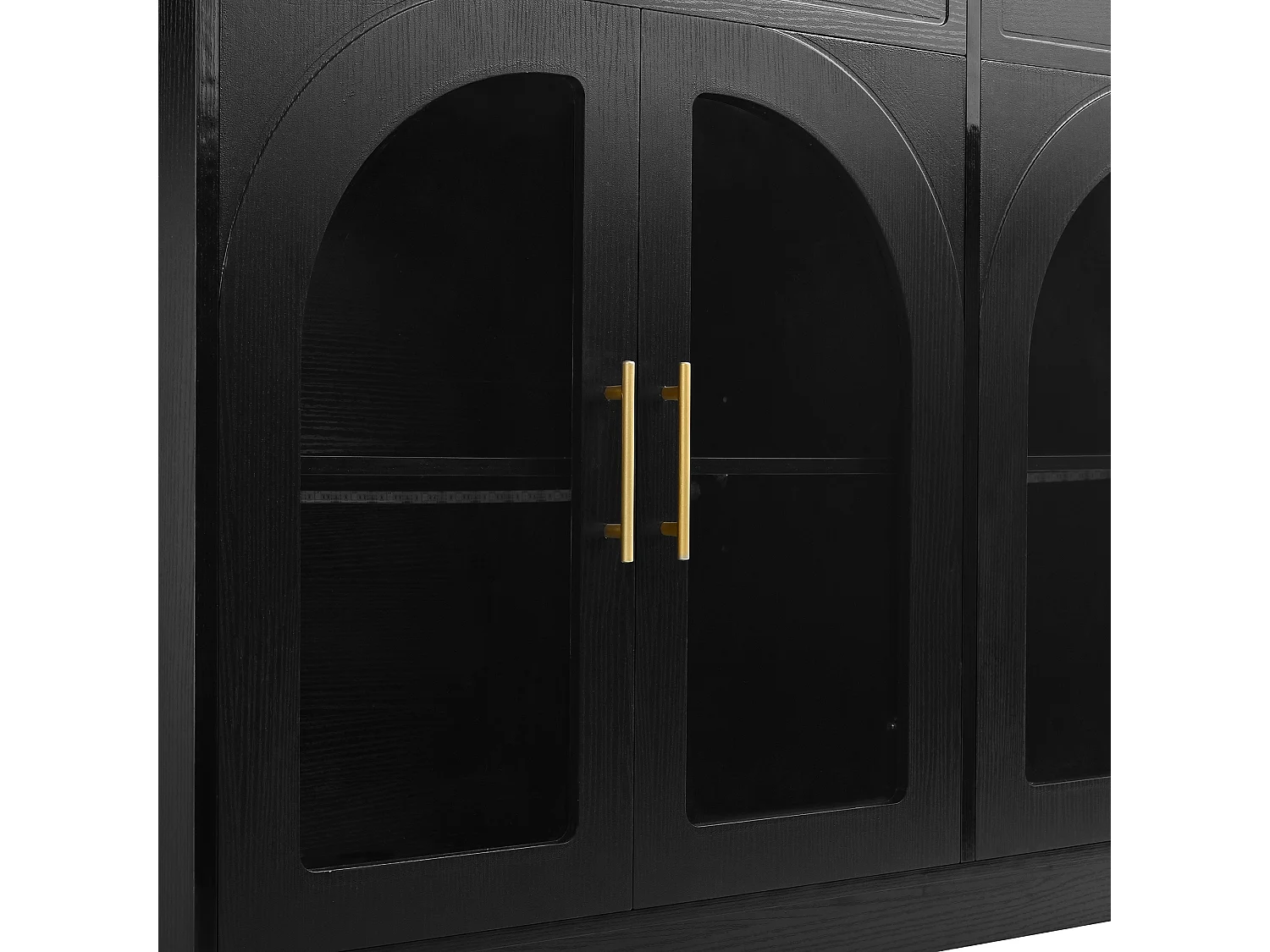 Isla central de cocina - con 4 puertas y 2 cajones - con iluminación LED - estante ajustable - Negro