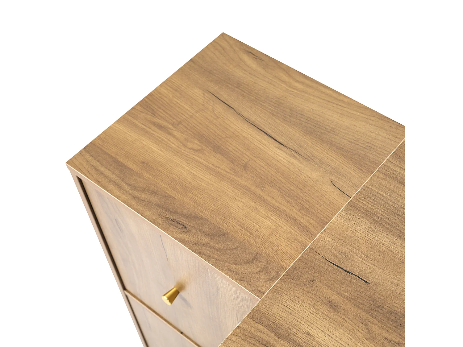 Bureau d'angle pivotant - Plateau pivotant à 360 degrés - 4 compartiments et 4 tiroirs - Configuration en L ou droite - Naturel