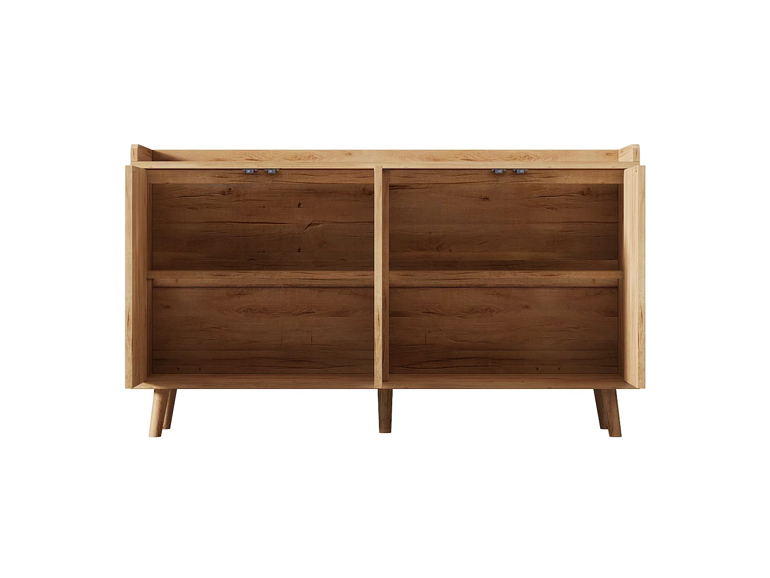 Moderner Buffetschrank 140x40x84cm - mit 4 Türen und verstellbaren Regalen - Natur