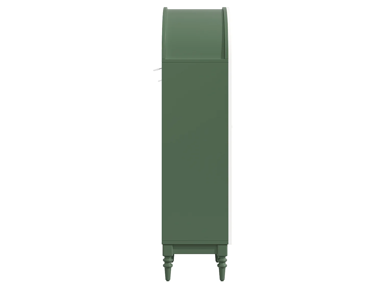 Combinazione di 2 vetrine Alta ad Arco 165cm - Mobile di Contenimento con Ante in Vetro e Gambe in Legno Massello - Design Retro Chic - Verde Scuro
