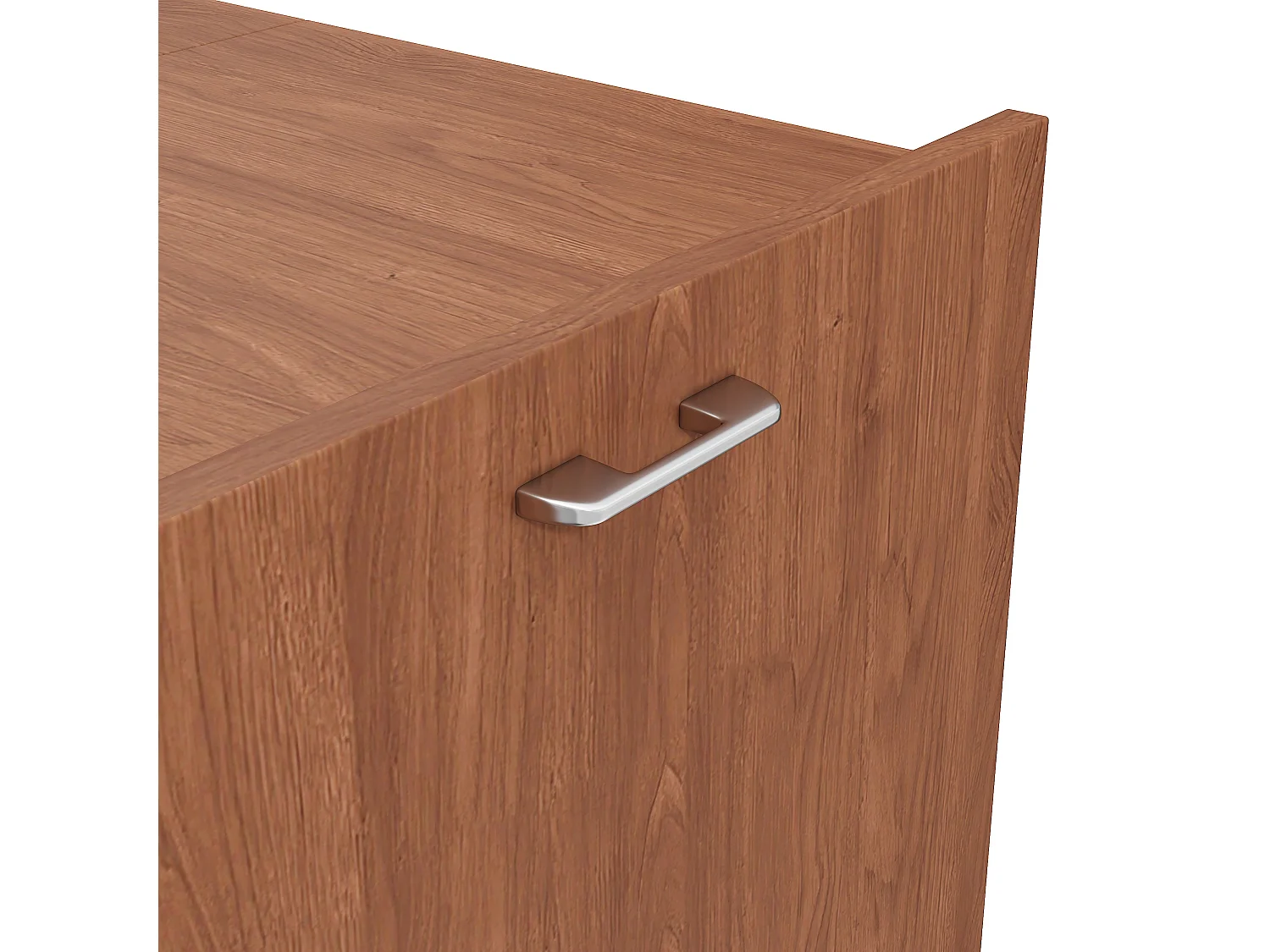 Bureau et casier pliables 126x55x75 cm - 2 compartiments de rangement - Roulettes amovibles - Placage noyer - Marron