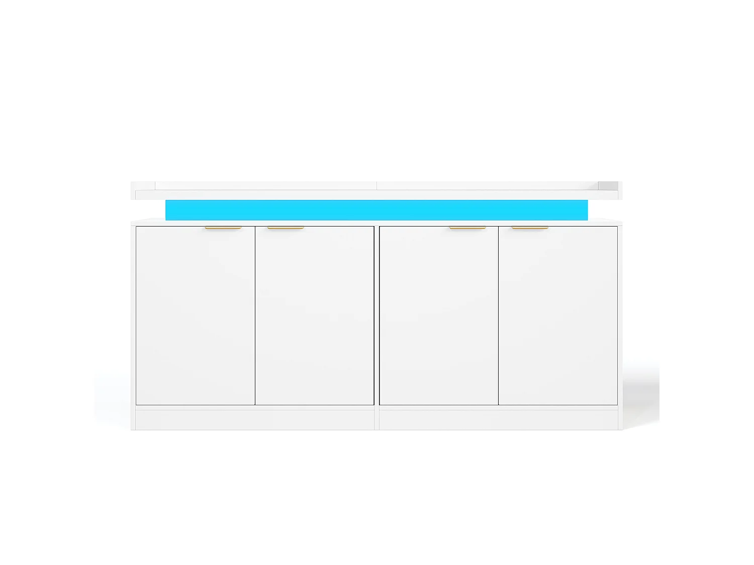 Buffet moderno 160x39x83cm - con 4 ante - con illuminazione LED - Bianco