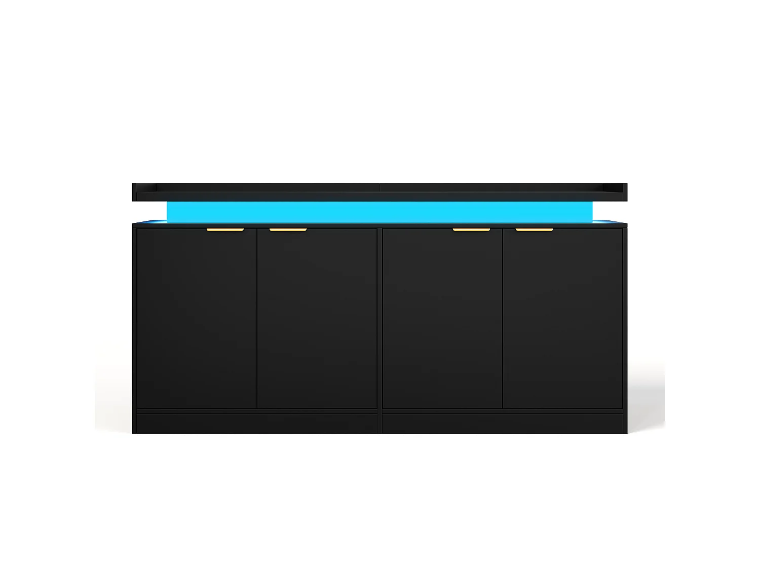 Moderne buffetkast 160x39x83cm - met 4 deuren - met LED-verlichting - Zwart