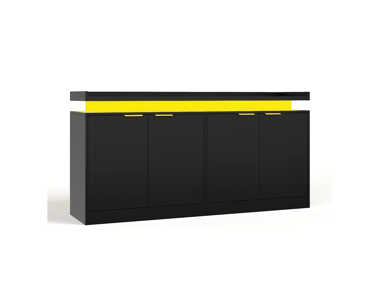 Moderne buffetkast 160x39x83cm - met 4 deuren - met LED-verlichting - Zwart