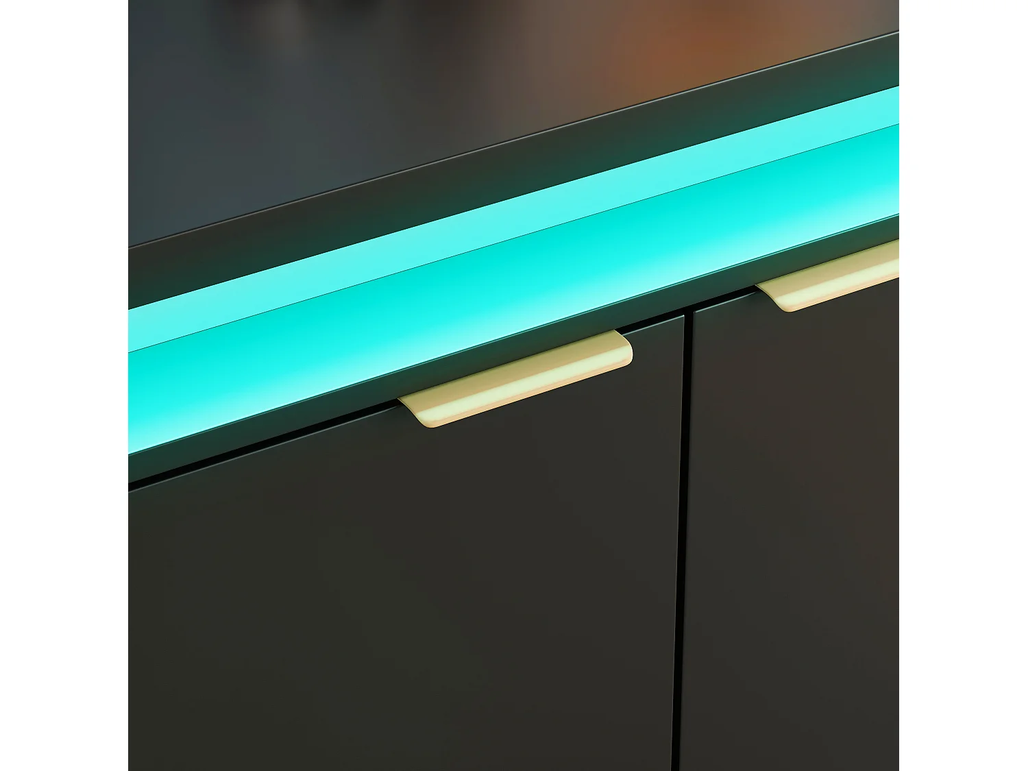Moderne buffetkast 160x39x83cm - met 4 deuren - met LED-verlichting - Zwart