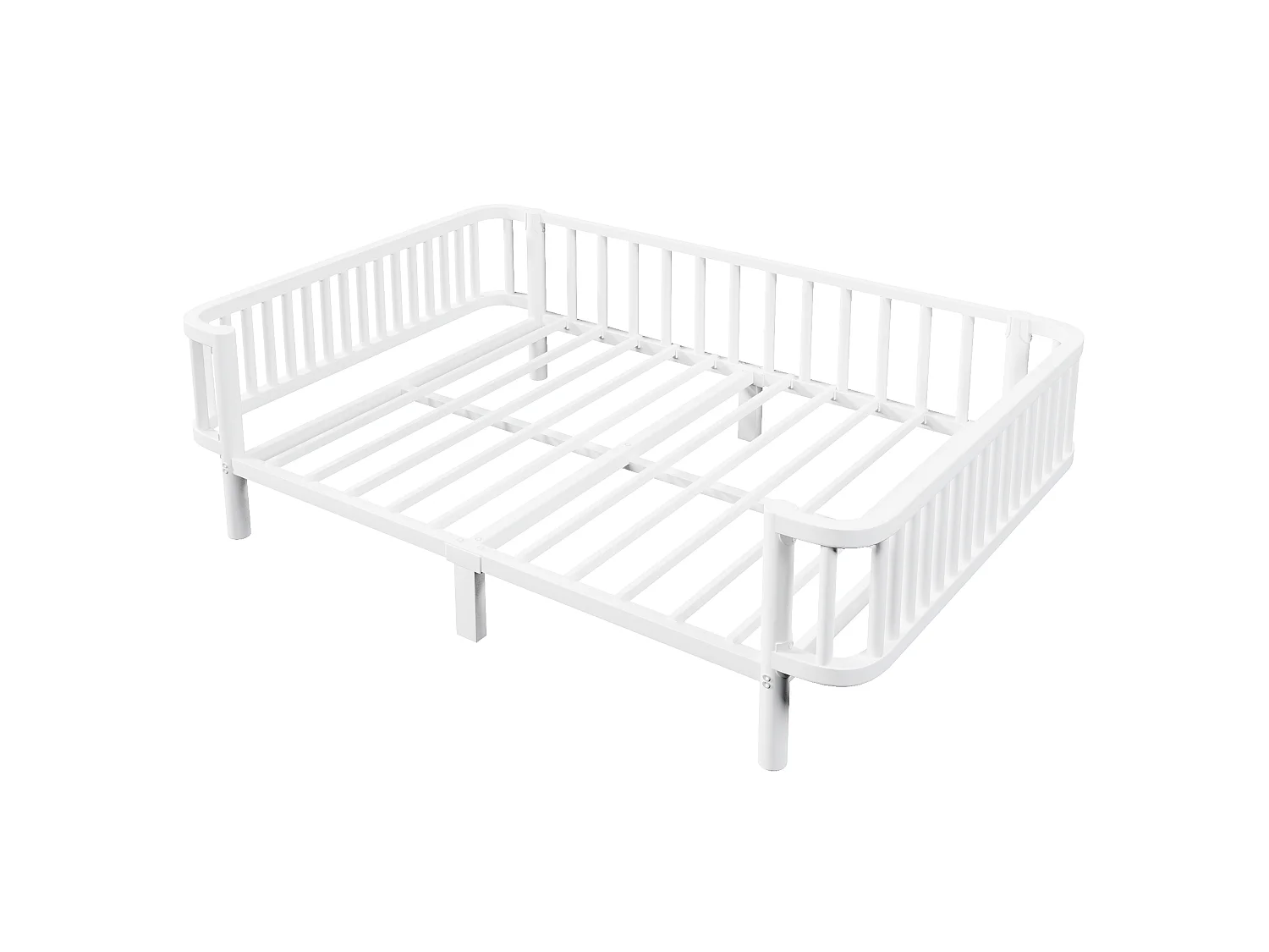 Sofá cama de metal 140x200 cm - Estructura robusta de acero - Somier de láminas metálicas - Diseño moderno - Blanco (sin colchón)
