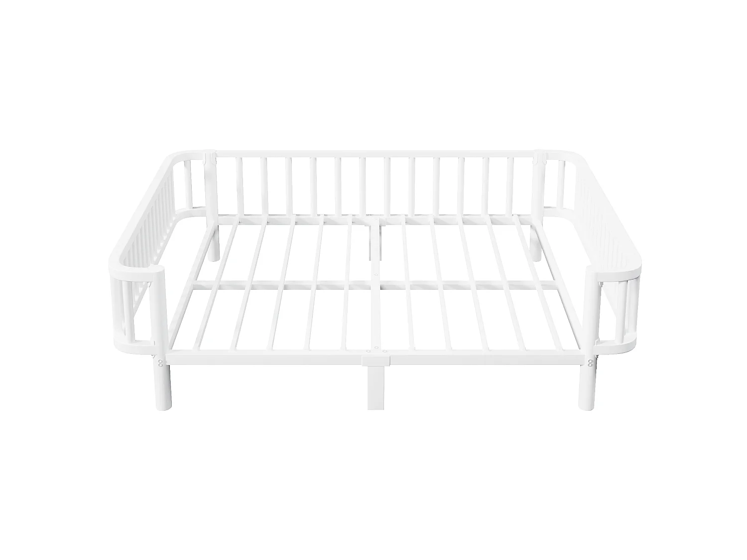 Sofá cama de metal 140x200 cm - Estructura robusta de acero - Somier de láminas metálicas - Diseño moderno - Blanco (sin colchón)